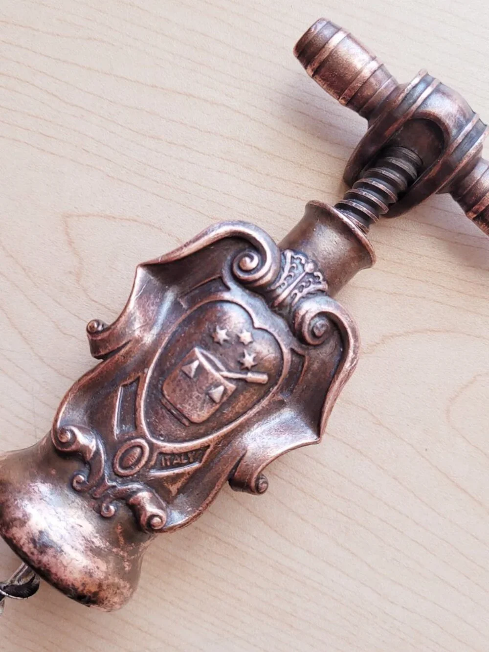 Vintage Fattoria Picedo Vini Pregiati Italian Wine Corkscrew Opener Bronze